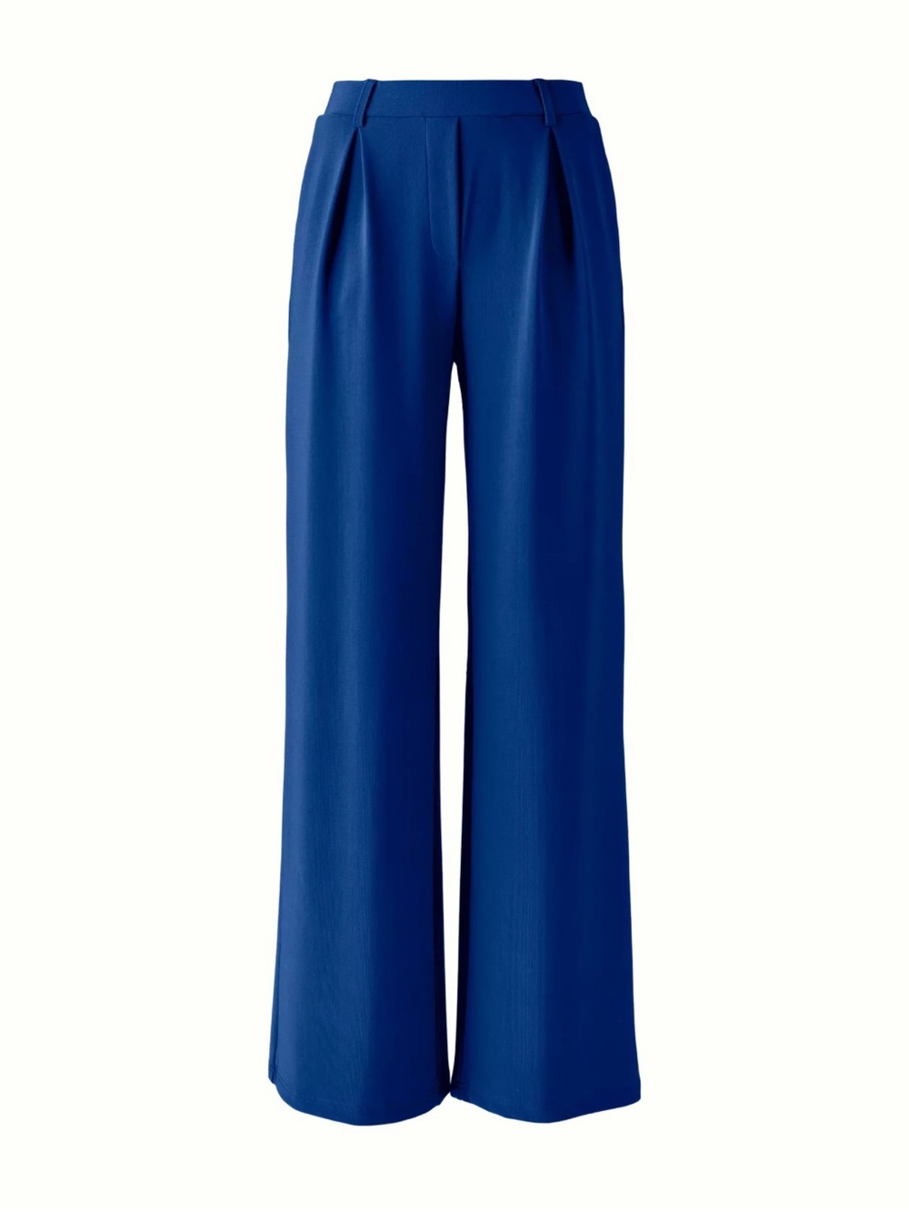Wide-Leg High-Waist Women's Pants - Royal Blue